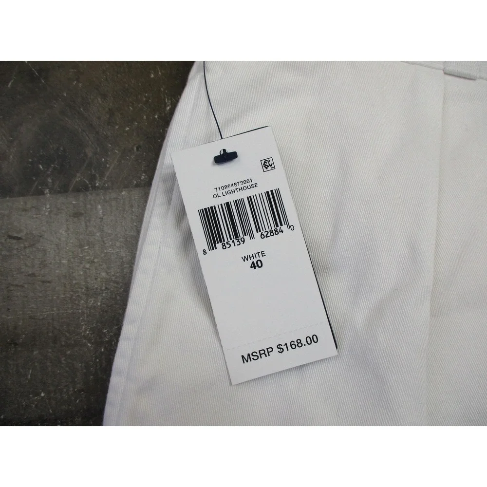 Polo Ralph Lauren Shorts Men 40 White Relaxed Fit Cotton Belted Pleated New $168